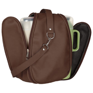 Portatermo de simil cuero. Doble cierre